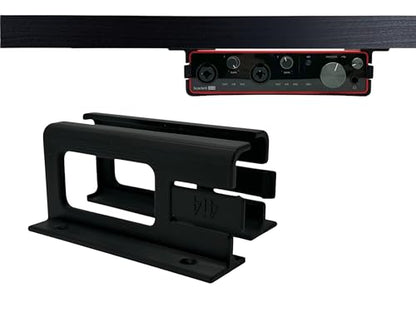 Desk Mount Kit for Focusrite Scarlett 4i4 (3rd Gen) - Under Desk Mount Brackets with Reversible Clips - Secure Mounting Accessories