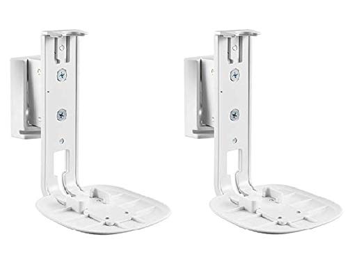ynVISION.DESIGN Wall Mount for Sonos One, One SL, Play:1, 2 Pack, White | Tilt 18° and swivel right or left 45°, cable management, hardware included for drywall, brick, and wood stud walls - color: White