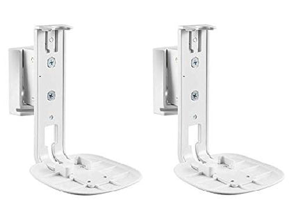 ynVISION.DESIGN Wall Mount for Sonos One, One SL, Play:1, 2 Pack, White | Tilt 18° and swivel right or left 45°, cable management, hardware included for drywall, brick, and wood stud walls - color: White