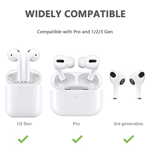 2 Pairs Ear Hook Compatible with AirPods Pro 3 2 1 Gen, YINVA Multi-Dimensional Adjustable Ear Holder (White+Transparent) - color: White+Transparent