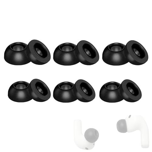 Replacement Memory Foam Ear Tips for Apple AirPods Pro 3 (2025 3rd Gen) - Anti-Slip Earbud Tips for Airpod Pro Ear Tip Replacement with Wax Guard (Black, M/L (3 Pairs Each)) - size: M / L (3 Pairs Each)