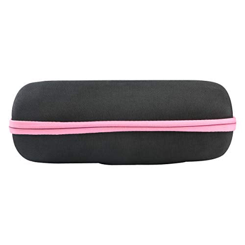 co2CREA Hard Travel Case for JBL Charge 5/4 Speaker, Black+ Pink Zipper | Portable Travel Bag Replacement with Custom Molded Interior and Handle, Shockproof EVA Shell and Soft Lining - color: Black Case + Pink Zipper