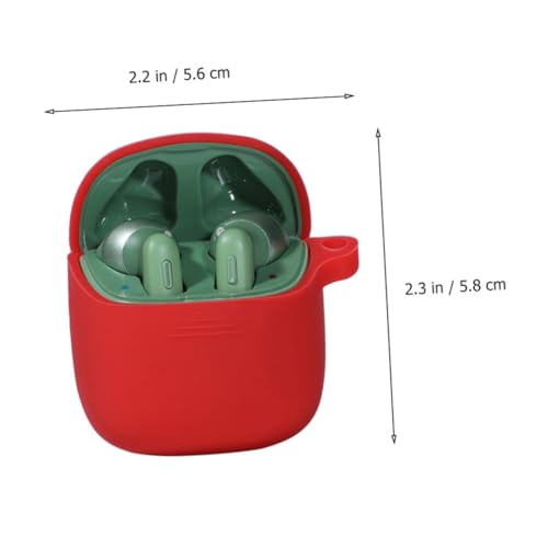 DOITOOL Silicone Earphone Cover Compatible with Jbl Tunetws Impact Resistant Scratch Durable Protection Convenient Charging Access Red - color: Red