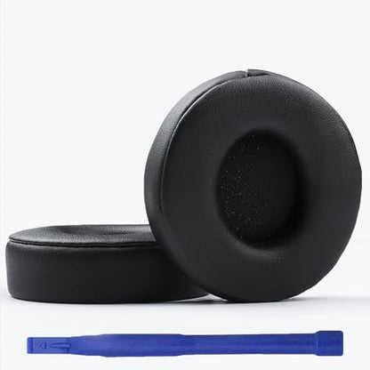 Adhiper Solo Pro Replacement Earpads for Beats Solo Pro Headphones(Black) | Protein Leather Ear Pads,Noise Isolation Memory Foam Ear Cushion ,Durable ,Anti-Sweat,Soft and Comfortable - color: Black