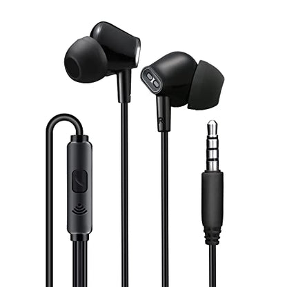Aylaa Wired Earbuds Headphones for School with Microphone Noise Isolating Stereo Bass in-Ear Earphones – for Smartphones, Tablets, Schools, Ipads, Multiuse - 3.5mm Plug in Audio Jack - Black - color: Black