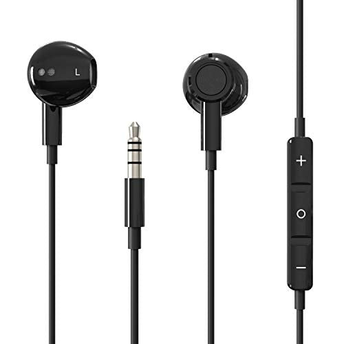 BENEWY in-Ear Headphones, 3.5mm Earphones Wired Earbuds with Microphone | Noise lsolating, High Definition, Pure Sound for iPhone, iPad,Smartphone, MP3 Players,Tablets Laptops and Other Audio Devices - color: Black