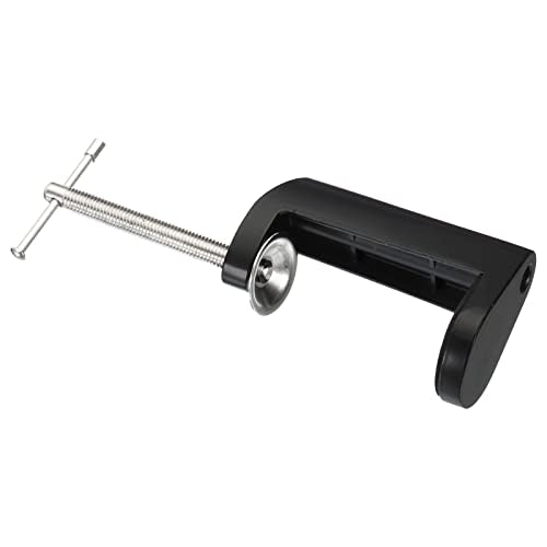 Generic M10 Thread Hole Desk Table Mount Clamp, Universal Adjustable C Shape Desk Clamp for Microphone Arm Desk Lamps Stand, Black