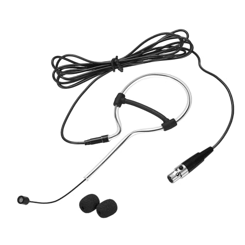 MECCANIXITY Ear Hook Headset Microphone, Single Over Ear Set Hanging Omnidirectional Wired Audio Condenser Microphone Headset with Mini XLR 4 Pin TA4F Plug 3.9ft Cable, Black - color: Black, style: Mini XLR 4 Pin TA4F Plug