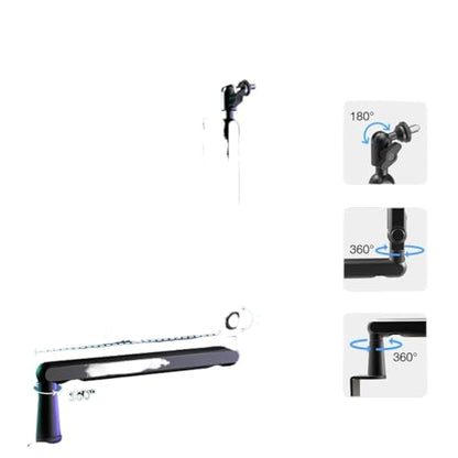 Compatible for FIFINE AM8 BM88 K688 Mic Arm Stand | Low profile design, cable management, fits AM8 BM88 K688, desk mount, sturdy metal(WHITE) - color: WHITE
