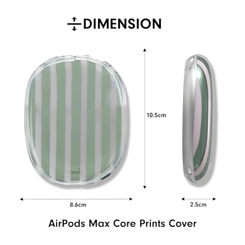 Sonix Protective Case for AirPods Max Headphones - Stylish TPU Hard Shell Ear Cup Covers | Abstract Stripe Sage - color: Abstract Stripe Sage
