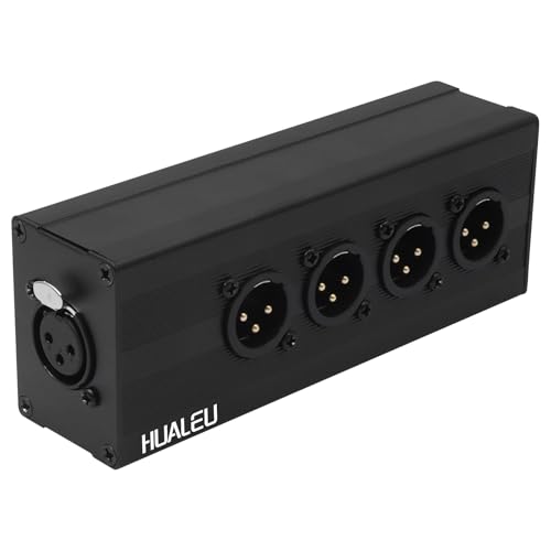 3Pin XLR 1 Female to 4 Male Splitter,4Way XLR Single Input to Four Output Parallel Connection Adapter,One Input to 4 Output Audio DMX Adapter - color: XLR 1 F TO 4M Adapter