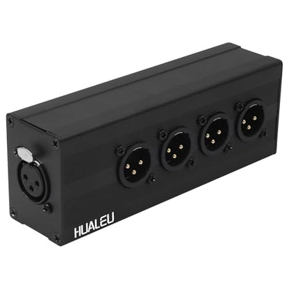 3Pin XLR 1 Female to 4 Male Splitter,4Way XLR Single Input to Four Output Parallel Connection Adapter,One Input to 4 Output Audio DMX Adapter - color: XLR 1 F TO 4M Adapter