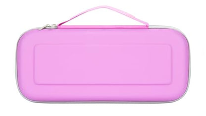 Orzly Carry Case designed for Playstation Portal remote player for PS5 Console holds accessories, Travel and Storage Protection for headset charger and more PINK/GREY - Gift box edition