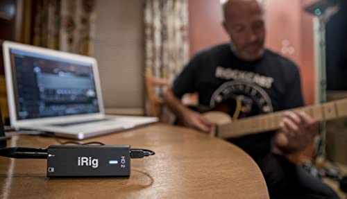 IK Multimedia iRig HD 2 guitar audio interface for iPhone, iPad, Mac, iOS and PC with USB-C, Lightning and USB cables and 24-bit, 96 kHz music recording - size: iRig HD 2