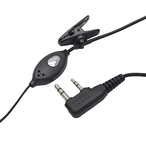 2pcs Headset Earpiece Ear Clip G Shape Radio Security 2 Pin Black Walkie Talkie for Two Way Radio