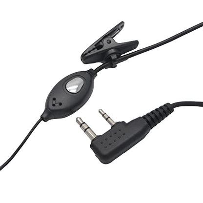 2pcs Headset Earpiece Ear Clip G Shape Radio Security 2 Pin Black Walkie Talkie for Two Way Radio