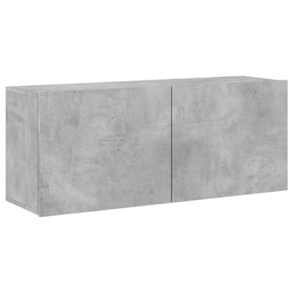 Wall-Mounted TV Cabinet, Modern Floating Media Console Shelf for Living Room, Concrete Grey Engineered Wood TV Stand Storage Unit 39.4x11.8x16.1