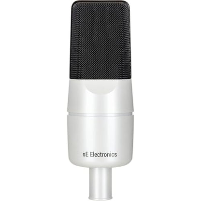 SE ELECTRONICS X1 A Medium-Diaphragm Cardioid Condenser Microphone (White 25th Anniversary Edition) Bundle with Kellards XLR-P20T Pro 20' XLR Microphone Cable and Microphone Stand with Boom