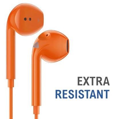 LUDOS Zenith Wired Earbuds in-Ear Headphones, 5 Year Warranty, Earphones - color: Orange, size: 3.5 mm