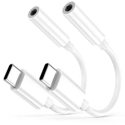 USB C to 3.5mm Audio Headphone Jack Adapter (2 Pack), HiFi DAC Aux Audio Dongle Cable Cord, Plug and Play USB C Audio Adapter for iPhone 17 16 15 Pro Max, Galaxy S25/S24/S23, Pixel, iPad, MacBook - size: 2-Pack