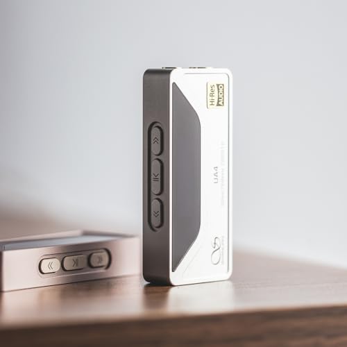 SHANLING UA4 Portable USB DAC/AMP Headphone Amplifier,Support MQA 16X,768kHz DSD512,High Driving Power for Android/iOS/Mac/Windows,dongle Volume Control,3.5/4.4mm up to 237mW@32Ω Output (Silver) - color: Silver