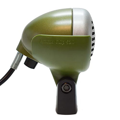 Ammo Clip 520 Bullet Mic Holder Compatible With Shure 520DX Green Bullet, Superlux D112/C and Other Similar Harmonica Microphones (Olive Green) - color: Olive Green