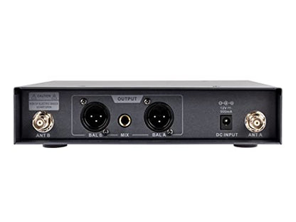 Monoprice 200-Channel UHF Dual Handheld Wireless Microphones System, 262 Feet (80 Meter) Range, Perfect for Church, Birthdays, Karaoke, Weddings, Events - Stage Right Series,Black