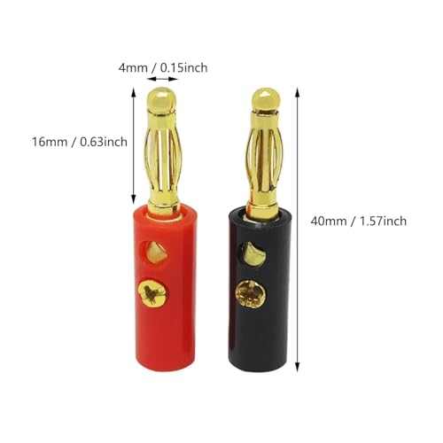 WWZMDiB 4mm Banana Plugs Stackable Connectors for Speaker Wire (12Pcs/6pair Gold Plated)