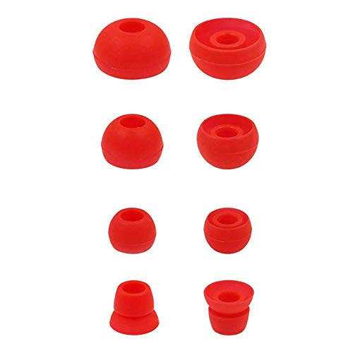 Replacement Silicone Earbuds Ear Tips Eargels Buds Set Compatible with Beats Powerbeats 3 Powerbeats 2 Wireless in-Ear Earphones (4 Pairs/Dark Red) - color: Dark Red