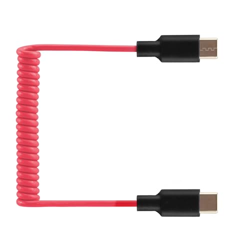 Audio Adapter Cable SC16 SC22 USB C to USB C for Rode Wireless GO II, ME, Pro Coiled Aux Cord Compatible with iPhone 16 15, McBook, PC, Laptop, Samsung Phones - 500mm