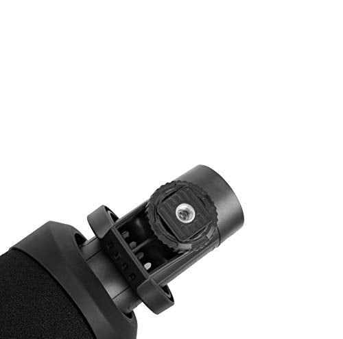 Saramonic CamMic+ | AA-Powered Shotgun Mic for DSLR, Mirrorless, Video Cams, Smartphones & Tablets | Shockmount, TRS Cable, The output cable of the, Video Cams, Windscreen for Protection from Weather and Dust, Mirrorless