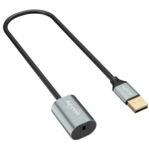 Adoreen Male USB A 2.0 to Female Toslink Digital Optical Audio Cable Adapter 0.6 Ft, USB to SPDIF Port Fiber Optic Converter, for Laptop Computer PC PS5/PS4, NOT for TV Or Other-Unidirectional - style: USB-A to Toslink