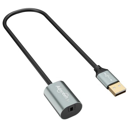 Adoreen Male USB A 2.0 to Female Toslink Digital Optical Audio Cable Adapter 0.6 Ft, USB to SPDIF Port Fiber Optic Converter, for Laptop Computer PC PS5/PS4, NOT for TV Or Other-Unidirectional - style: USB-A to Toslink