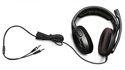 Massdrop x Sennheiser PC37X Gaming Headset — Noise-Cancelling Microphone with Over-Ear Open-Back Design, 10 ft Detachable Cable, and Velour Earpads,Black