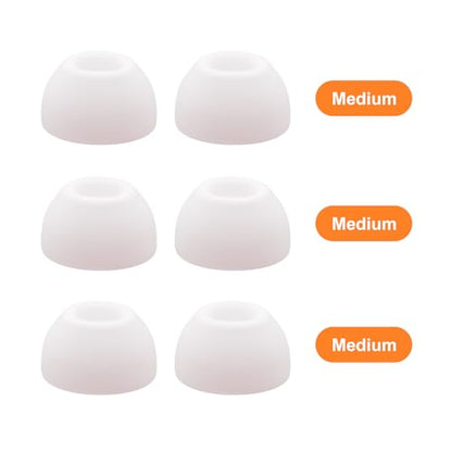 Klowcok Foam Ear Tips Replacement for AirPods Pro 3 Earbuds, Medium | Memory Foam with Silicone Shield, Ultimate Comfort, 3 Pairs, White - size: Medium