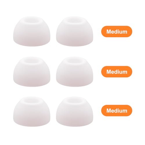 Klowcok Foam Ear Tips Replacement for AirPods Pro 3 Earbuds, Medium | Memory Foam with Silicone Shield, Ultimate Comfort, 3 Pairs, White - size: Medium