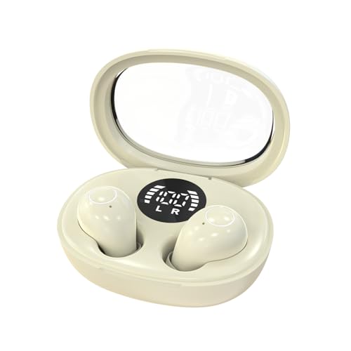 Mini Invisible Sleep Wireless Bluetooth Headphones,Mini Invisible Silicone Sleep Earbuds for Side Sleepers,Invisible Headphones, Bluetooth Headset, for Music, Work, Study (Khaki) - color: Khaki