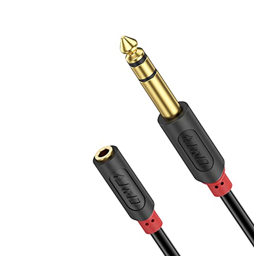 J&D 3.5mm to 1/4 Headphone Adapter Cable, Gold Plated Audiowave Series 3.5mm 1/8 inch Female TRS to 6.35mm 1/4 inch Male TRS Stereo Audio Cable for Mixer Guitar Piano Amplifier Speaker, 15FT - size: 15 Feet