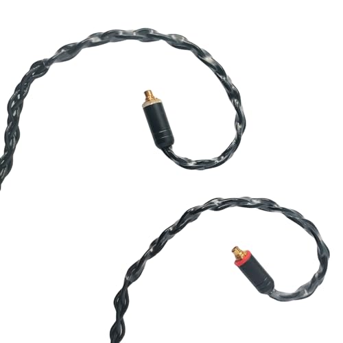 HiFi in Ear Earphone Replacement Cable 8 Core Silver Plated Copper Upgrade Earphone Cable for Shure SE315 SE846 SE425 TIN Audio T2 Pro T3(Black, MMCX 4.4MM) - size: MMCX 4.4MM