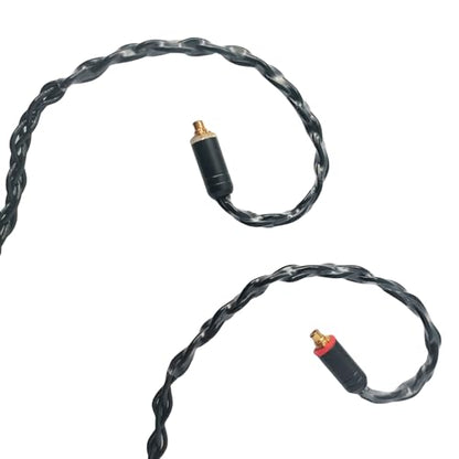 HiFi in Ear Earphone Replacement Cable 8 Core Silver Plated Copper Upgrade Earphone Cable for Shure SE315 SE846 SE425 TIN Audio T2 Pro T3(Black, MMCX 4.4MM) - size: MMCX 4.4MM