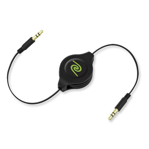 ReTrak Retractable 3.5mm Audio Cable, Black (ETCABLE3535), 5- Feet, Old Black - color: Old Black, size: 5- Feet