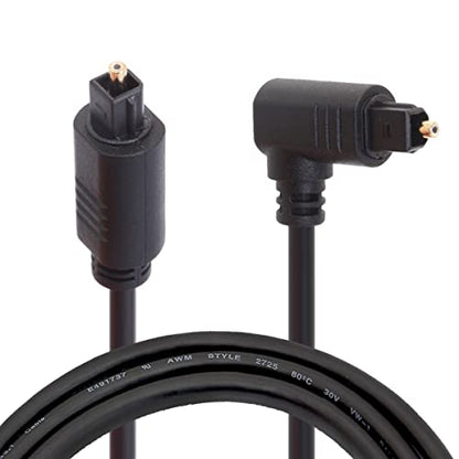 Optical Fiber Cable, 90 Degree Right Angle Digital Audio Toslink Cable | 24 Gold-Plated Optical Audio Cable for AV Receiver Sound Bar,Smart TV,Xbox,PS4,Blu-Ray Players (1 Meter / 3.3 FT) - size: 1 Meter / 3.3 FT