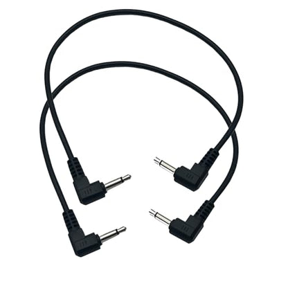 Angle 3.5mm Mono Cable Short 2Pack | 90 Degree Right Angle 1/8" Male TS Plug to 90 Degree Right Angle 3.5mm 1/8" Male Mono Jack Audio Cable
