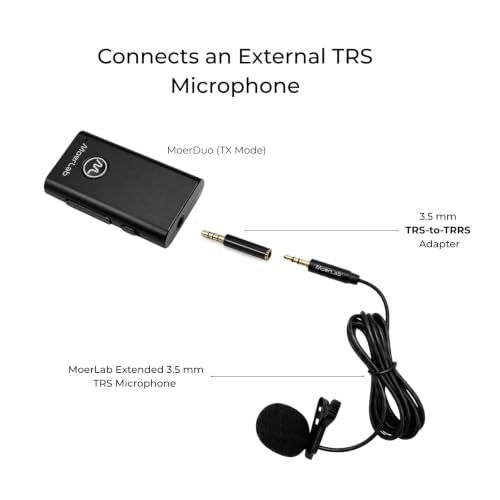 MoerDuo Auracast Audio Transceiver, 2-in-1 Bluetooth 5.3 Transmitter & Receiver, USB Audio, 3.5mm Line in/Out, Built-in Microphone, LE Audio, Low Latency, 22H Battery, Hearing Aid Compatible
