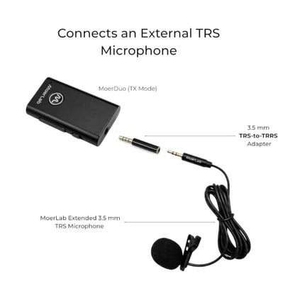 MoerDuo Auracast Audio Transceiver, 2-in-1 Bluetooth 5.3 Transmitter & Receiver, USB Audio, 3.5mm Line in/Out, Built-in Microphone, LE Audio, Low Latency, 22H Battery, Hearing Aid Compatible