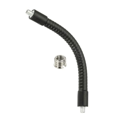 PATIKIL 6" Gooseneck, 1/4"-20 Male to Male Thread Metal Universal Hose Flexible Arm Gooseneck Tube Extension Holder with Reducing Screws for Action Camera, Phone, Microphone, Black - size: 15cm