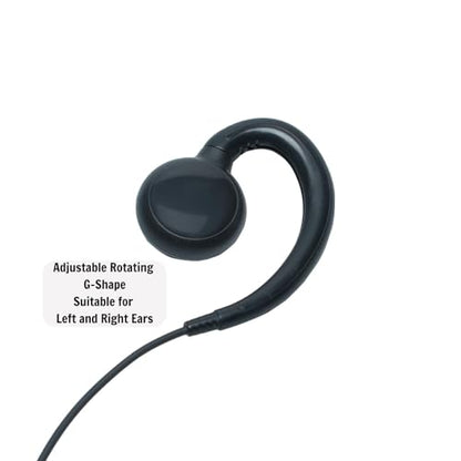 C-Shape Earpiece Compatible with Motorola CLS1110 2pcs | 2-pack over-ear C-ring walkie talkie headsets featuring PTT mic for CP200D CLS1410 CP185 RDM2070d 2-pin two-way radios