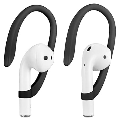 Ear Hooks for Apple AirPods Pro 2/1 & AirPod 4-1, Black | Comfortable to wear, Anti Slip Sports Hooks, Easy Install and Take off, Compatible with all AirPods Model (Except Pro 3) - color: Black