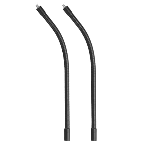 PATIKIL 12" Gooseneck, 2 Pcs 1/4"-20 Female to Male Thread Metal Universal Hose Flexible Arm Gooseneck Tube Extension Holder for Action Camera, Phone, Microphone, Black - size: 12 Inch
