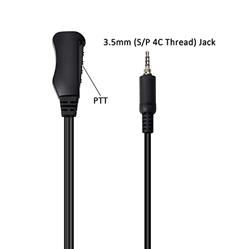 HYS Security Radio Surveillance Headset Earpiece with Clear Acoustic Coil Tube Earbud Audio Kit for YAESU/Vertex Radio VX-6 VX-7E VX-120 VX-127 Alinco Icom (3.5mm S/P 4C Thread)